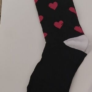 Black Casual Socks with Playful Heart Motif